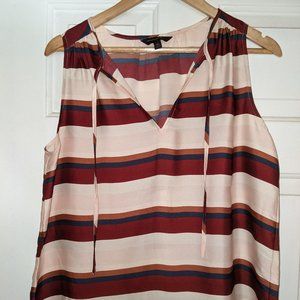 Banana Republic Pink & Navy Blue Striped Sleeveless Top SZ xs